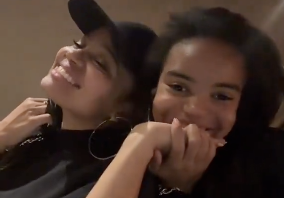 Kyla Pratt and her oldest daughter, Lyric.