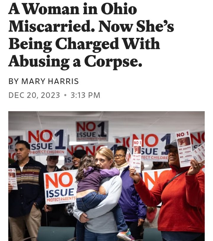 DoomScroling's tweet photo. Brittany Watts is being charged with a 5th degree felony for "abuse of a corpse" after miscarrying in her home.

OH does not have laws regarding handling of miscarried fetuses, yet they are attempting to prosecute Watts &amp; make a case for fetal personhood.

H/T @leesie7172015 https://t.co/EhdKAdYQnr