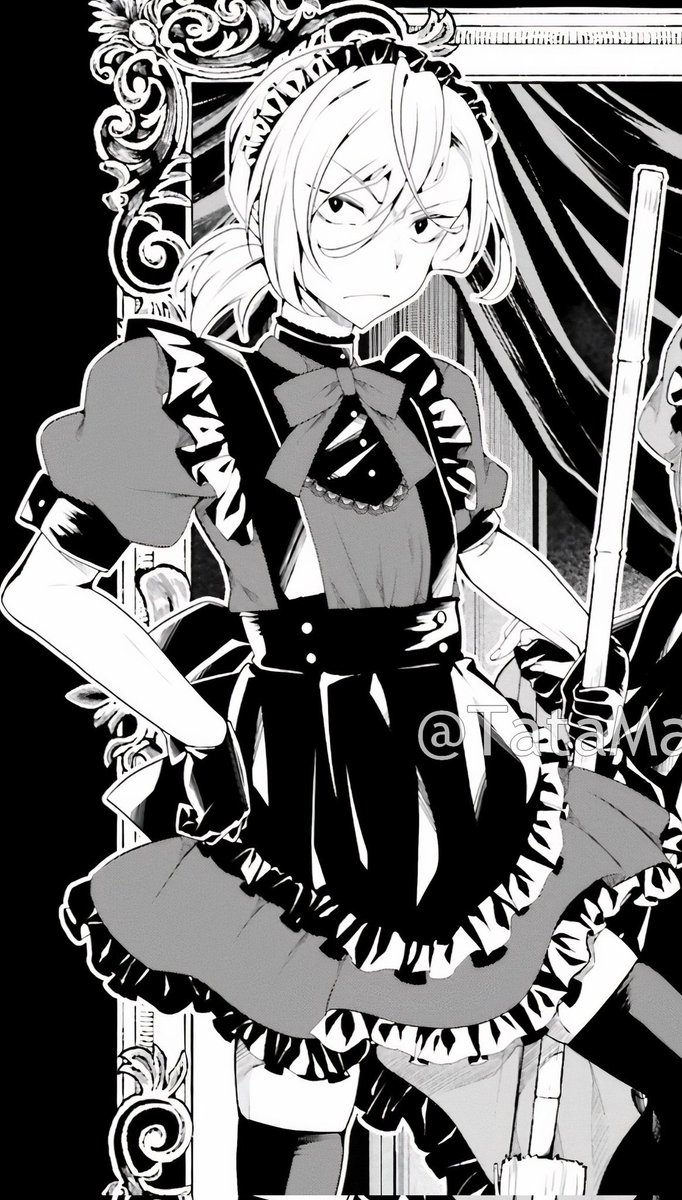 “Stupid mackerel! I’ll show you give me that damned outfit.” (💢)

She snatched it from his hands and stormed off, eventually coming back in a maid outfit.

“See? I told you I could pull it off!”