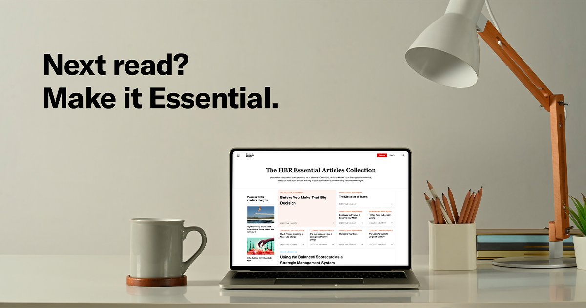 Harvard Business Review (@harvardbiz) on Twitter photo Reach your fullest potential with HBR’s must-reads.
s.hbr.org/3paPJGn Reach your fullest potential with HBR’s must-reads.
s.hbr.org/3paPJGn