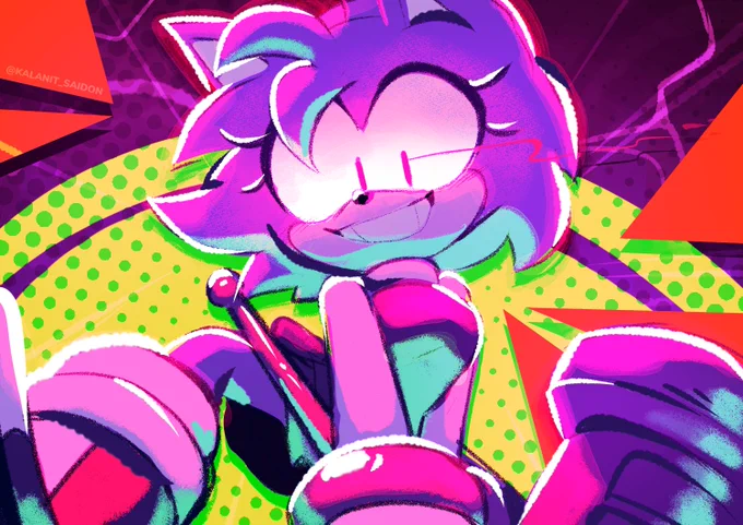 Do you like my more chaotic / colorful art?   #ArtistOnTwitter #amyrose