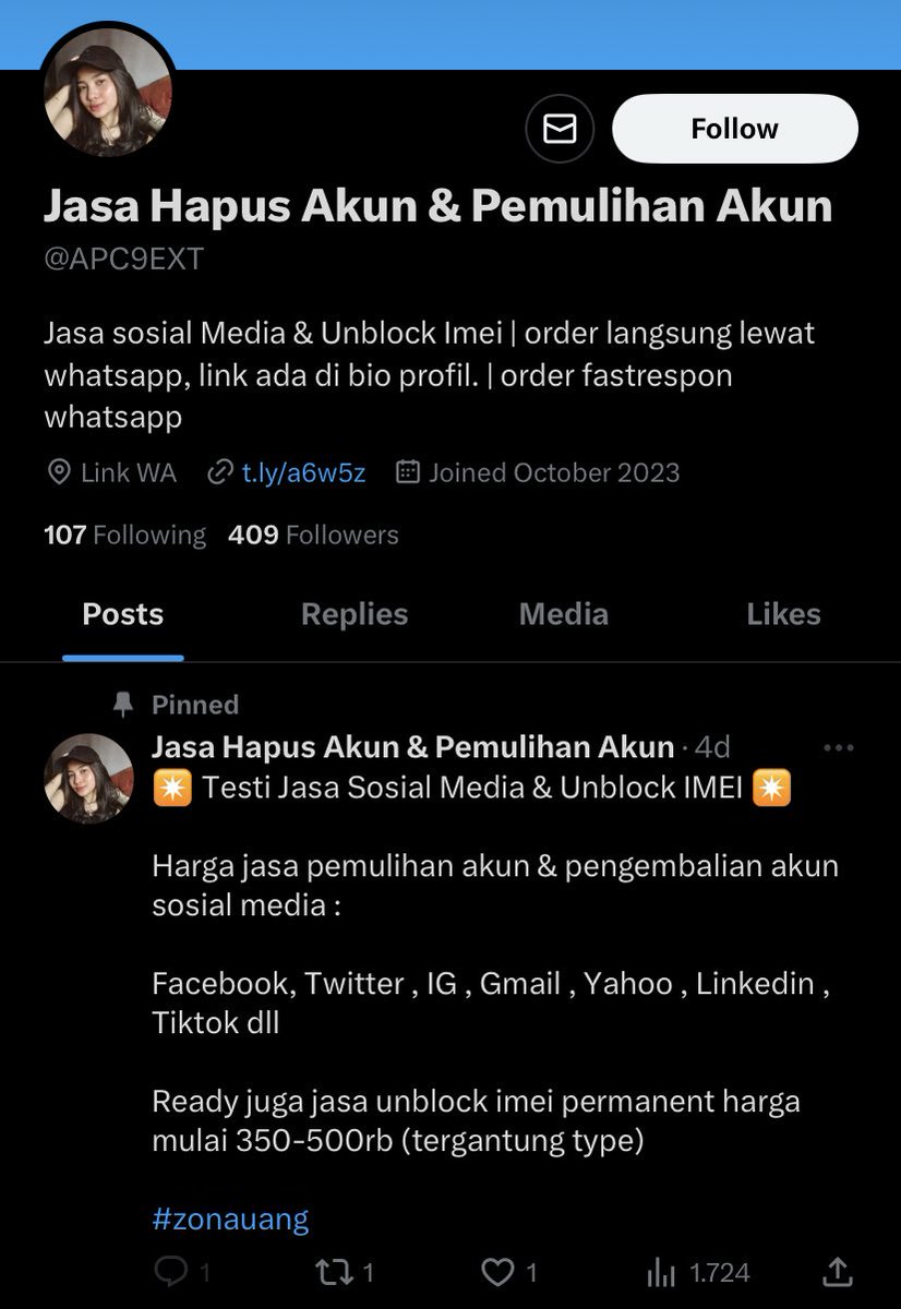 JWFRME's tweet photo. FYI, buat siapapun yang baca tweet ini. Mohon banget disebarluaskan biar gaada lagi korban dari modus penipuan mulihin akun sosmed ini  @APC9EXT 

Jasa apapun yang dia tawarin jangan ada yang mau! https://t.co/4LH1ns4M4F