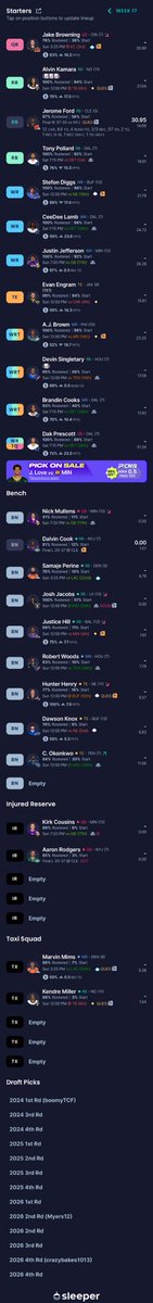 tbgolfn's tweet photo. @AdamKoffler How about this one? Dynasty

Just traded Barkley (who I had last week) for Jacobs and a 2nd https://t.co/mlR0pd6hPs