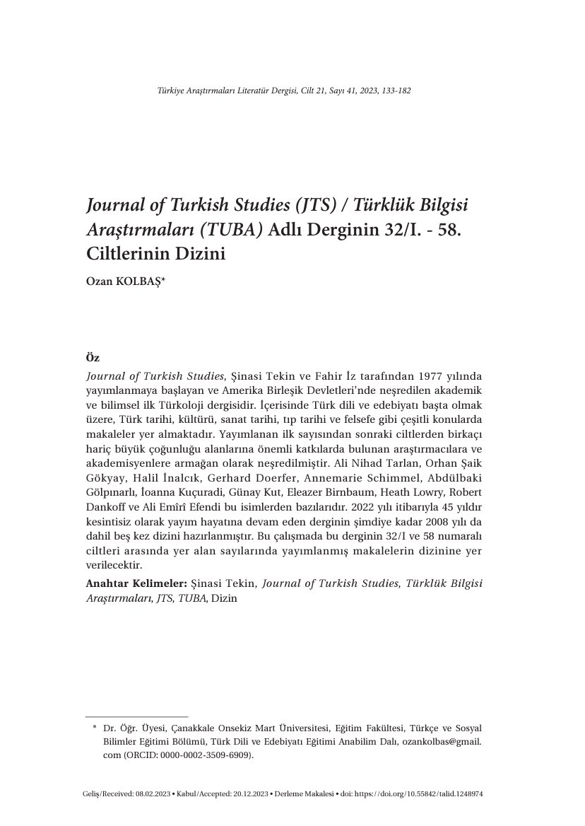 Hocam Prof. Dr. Gönül Tekin’in isteği üzerine şöyle bir şey yaptım. Anka-misal ismi var cismi yok bir dergi olduğundan nerelerden ulaşılabileceğini de ekledim. TALİD’in yeni sayısında yayımlandı. Meraklısına… 😀

academia.edu/resource/work/…