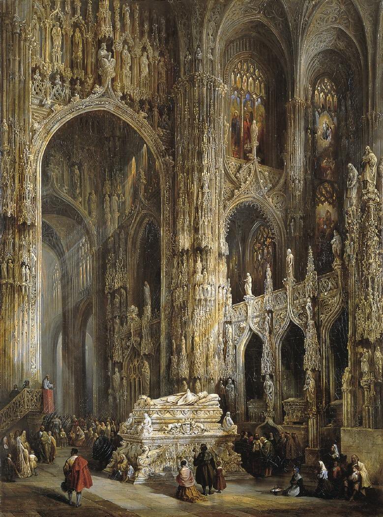 View of the interior of a cathedral by Jenaro Pérez Villaamil, Spain 🇪🇸(1807 - 1854)