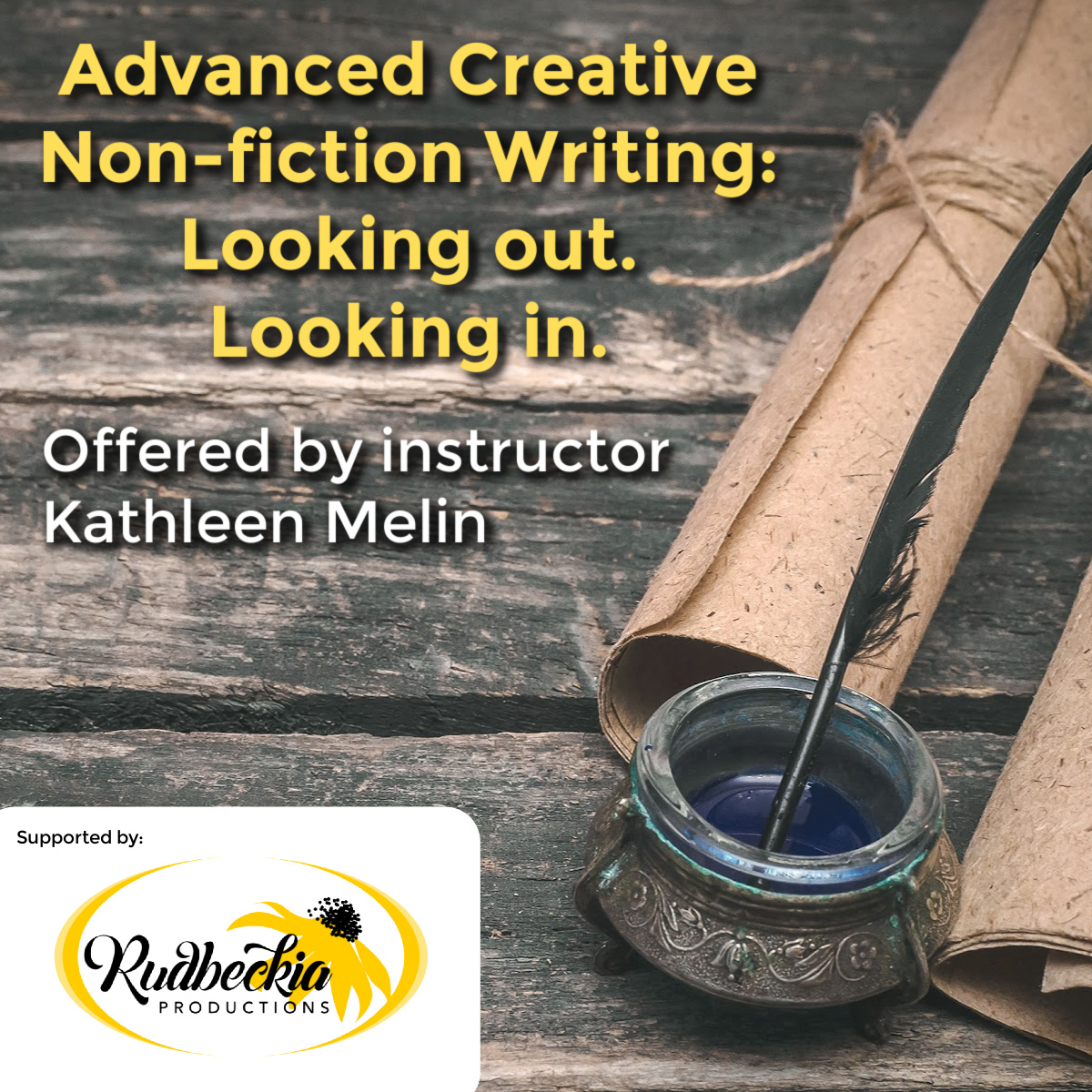 RudbeckiaProd's tweet photo. Writers! Make 2024 the year of your story-join us with author Kathleen Melin in January for two creative writing courses. Seats are limited!  Enroll today! https://t.co/JZ8NrBdIQ6

#indieauthors #rudbeckiaproductions #writerscommunity https://t.co/bAm7EVGQ3u