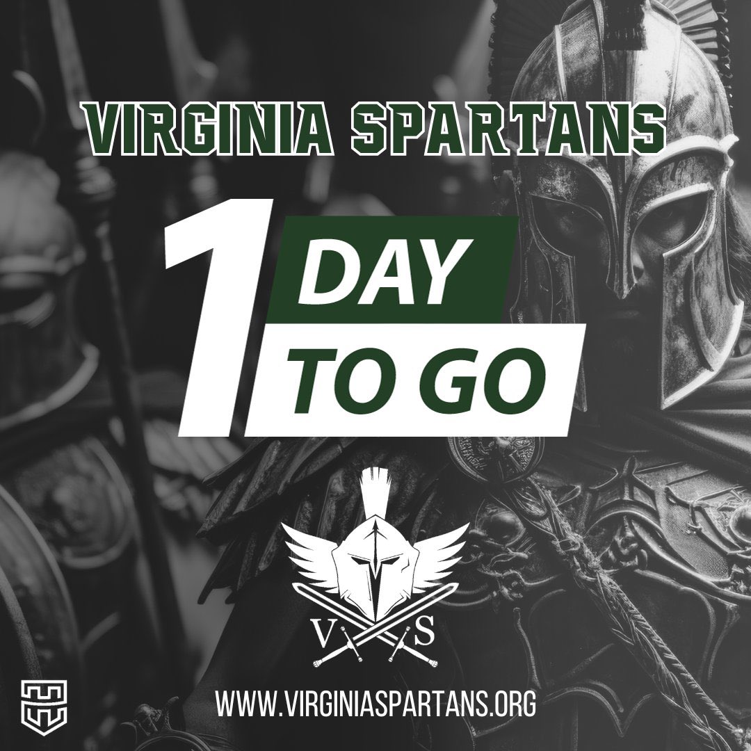 1 day left until tryouts! 🗓️1⃣🏈 Date: 12.31.23 Time: 9-11am Location: South Run Field House Registration: virginiaspartans.org QBs: Bring your own ball Powered by @herofball | #TheFamily ⚔️