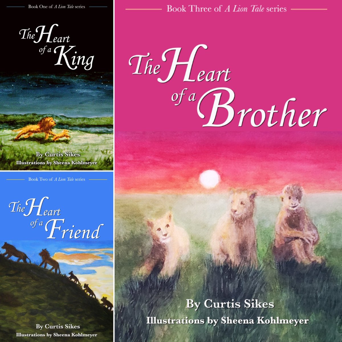aliontale's tweet image. "A Lion Tale" series for Ages 7-10 🦁 🐵 🐢 
#aliontale #theheartofaking #theheartofafriend #theheartofabrother #CurtisSikesAuthor #chapterbooks #childrensbooks #childrensbooksofinstagram #christianbooksforchildren