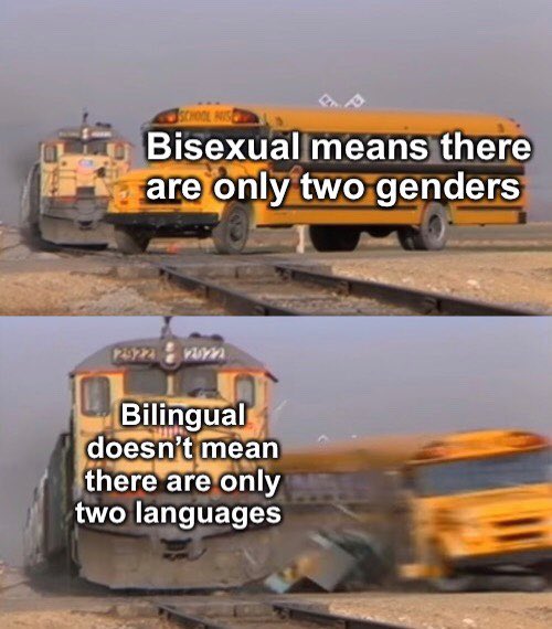 marionumber4's tweet photo. Love it when transphobes make this silly argument that’s so easily refuted by the concept of being bilingual lmao https://t.co/8XGEd7uJoc