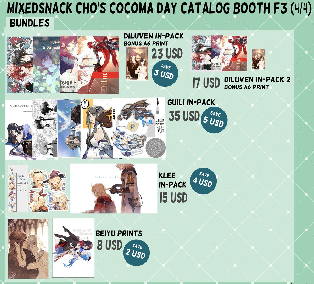 Mixedsnack's tweet photo. (RT ❤️ ) I'm opening both International and local Pre-Orders for #COCOMADAY2024
🗓️ 31st December-15 January
✅ GO ok! (Refer to next tweets)
🔗 Below!
Fandom: Genshin, HSR
Pairing: #DiluVen, #GuiLi / #归离 #BeiYu
Others: Klee + Albedo, Astral Trio https://t.co/AFlziZ4lD3