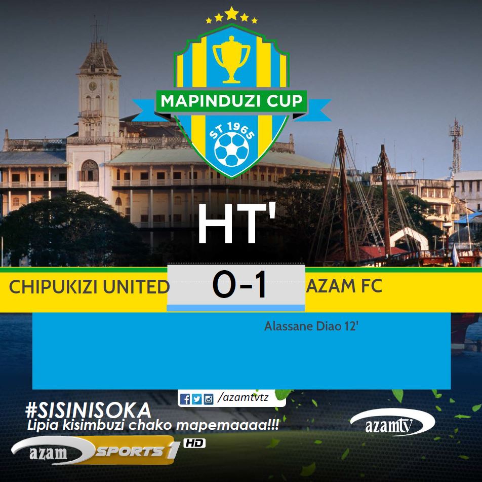 MAPUMZIKO | #MapinduziCup 
 
 HT: Chipukizi United 0-1 Azam FC
 
 LIVE #AzamSports1HD
 
 Ni kwa kifurushi cha shilingi 25,000/ unapata burudani hii ya Kombe la Mapinduzi.
 
 #MapinduziCup2024 #MapinduziCup #Miaka60YaMapinduziZanzibar #Zanzibar #Zanzibar60 #ChipukiziUnited #AzamFC