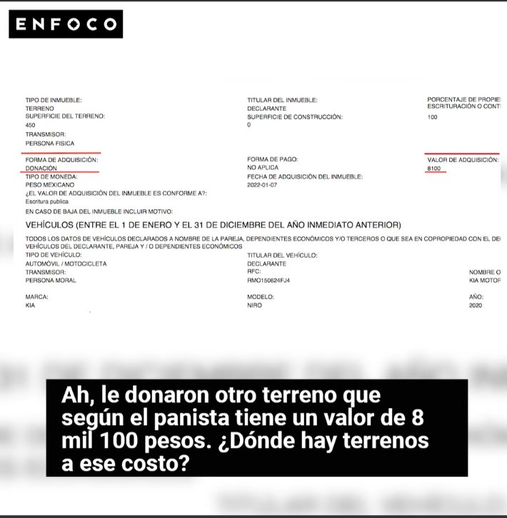 jlrmz30's tweet photo. @chaledelafuente @elnorte @samuel_garcias Cómo no dice #Chale que a #DanielC le regalaron un Depa de 1 millón de pesos y que Crecieron sus Bienes al igual que las de #Chefo ahí no dice nada vdd! https://t.co/bNR5WLWaGC