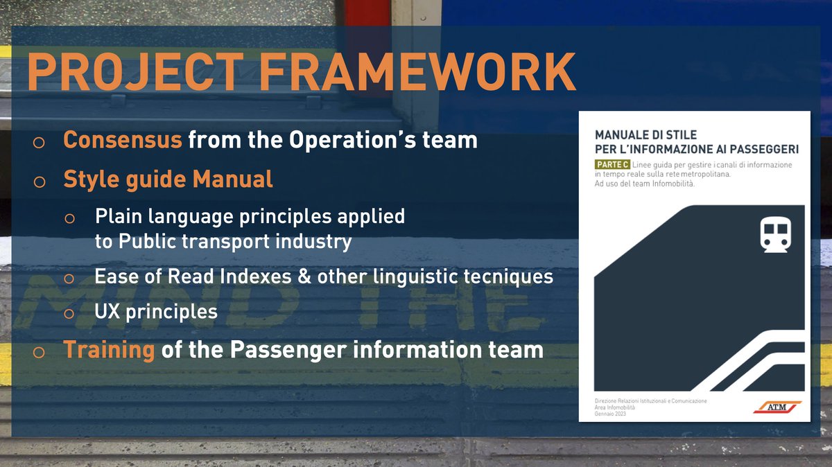 neutrino__'s tweet image. Eliminating the linguistic barriers that prevent the understanding of the service is key to make passenger information accessible and public transport attractive. Muchas gracias @RailLiveSpain for the opportunity to share the experience of @atm_informa in Madrid. #plainlanguage