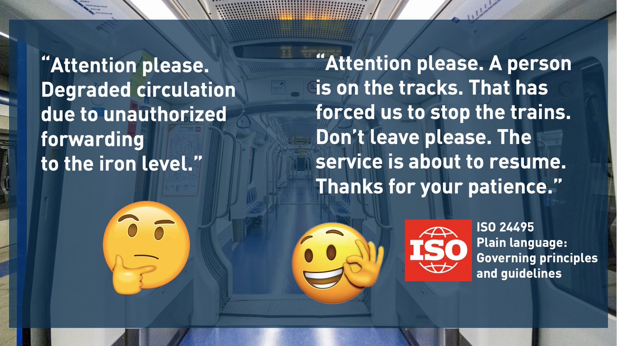 neutrino__'s tweet image. Eliminating the linguistic barriers that prevent the understanding of the service is key to make passenger information accessible and public transport attractive. Muchas gracias @RailLiveSpain for the opportunity to share the experience of @atm_informa in Madrid. #plainlanguage
