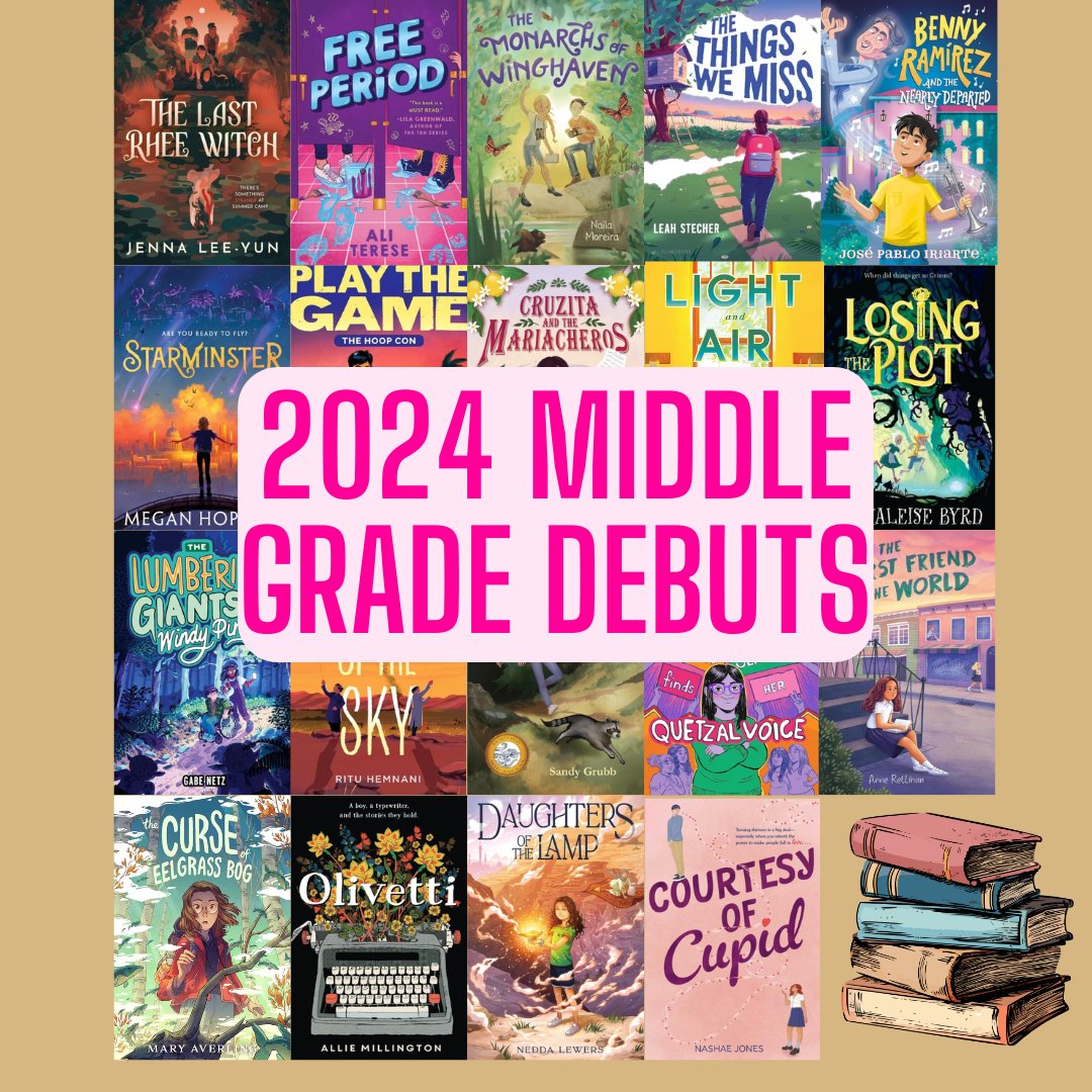 maryaverling's tweet photo. Already shared this on IG (same handle!) but as the year wraps up, I want to share some of the amazing MG debuts releasing in the first few months of 2024 🥳🫶 Ghosts! Typewriters! Friendship! Crushes! Magic! I am SO EXCITED to dive into this collection! https://t.co/AeKdd2ELf9