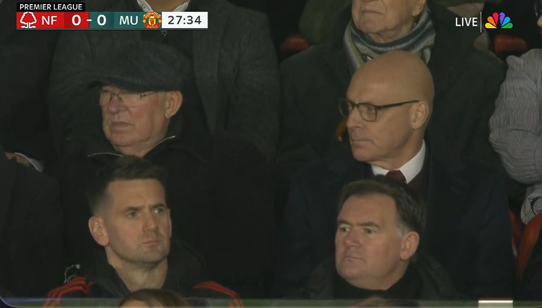 🔴 INEOS’ Sir Dave Brailsford watching Nottingham Forest with Sir Alex Ferguson at the City Ground tonight.