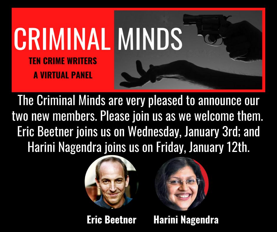 The @10CriminalMinds welcome new members @ericbeetner and @HariniNagendra @TerryShames James W. Ziskin @CatrionaMcP @GValjan @Josh_Stallings @Susan_Shea @brendaAchapman @dietrichkalteis