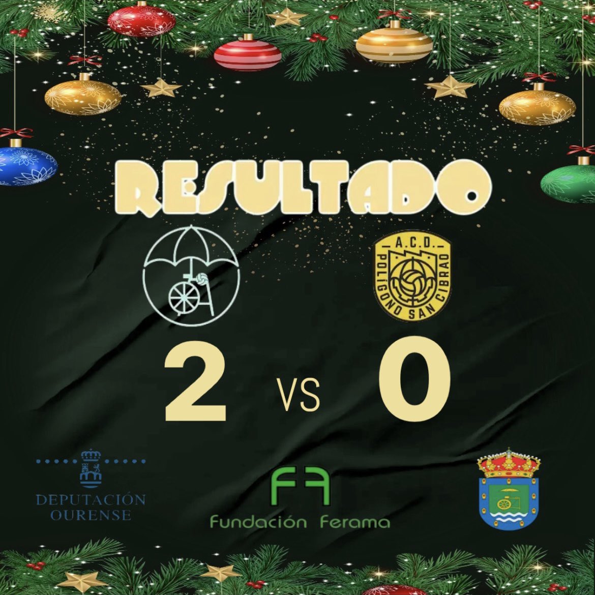 Victoria en casa para despedir el año delante de nuestra gente!

SD Nogueira 2-0 ACD Polígono 

Goles de Trigo y Lois.

Mucha suerte en lo que queda de temporada al Polígono