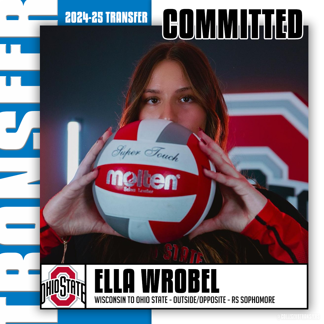 𝗧𝗿𝗮𝗻𝘀𝗳𝗲𝗿

✏️: Ella Wrobel
🏐: Outside/Opposite
🎓: RS Sophomore
⬅️: Wisconsin
➡️: Ohio State

#CollegeVBTransfers | #NCAAWVB