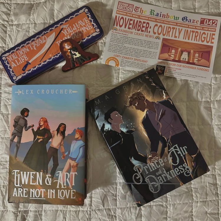 Rainbow Crate (@rainbowcrate) on Twitter photo -Monthly collectible magnet featuring Keir and Silvia from Contract Bound by Elle Mae (<a href="/mae_books/">Elle Mae | Currently writing smutty wlw</a>), designed by <a href="/jamielynnlano/">Jamie Lynn Lano 🍉😷(she/they/other)</a> !
-Bookmark tin inspired by The Unbroken by C.L. Clark, designed by @/ICanLetter!
📷: @/DomiAndHerLibrary -Monthly collectible magnet featuring Keir and Silvia from Contract Bound by Elle Mae (<a href="/mae_books/">Elle Mae | Currently writing smutty wlw</a>), designed by <a href="/jamielynnlano/">Jamie Lynn Lano 🍉😷(she/they/other)</a> !
-Bookmark tin inspired by The Unbroken by C.L. Clark, designed by @/ICanLetter!
📷: @/DomiAndHerLibrary