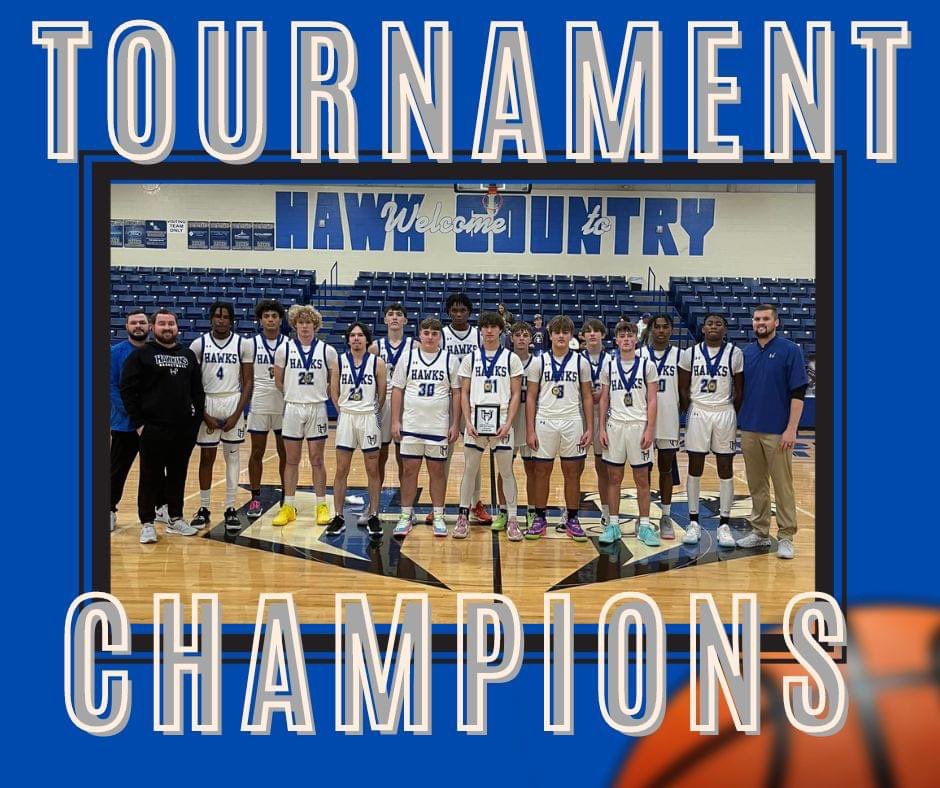 HawkinsBoysbb's tweet photo. 2023 Hawkins Holiday Hoops Champions!🏆 Hawkins Hawks 

56-51 win over a very well coached and tough 3A Edgewood team! 17-1 on the season back to district play on Tuesday! #FOE @hoophoops @SR_scouting @PhilHicksETFS @STBA_TX @Antler_SN https://t.co/cuo9ZnzTAX