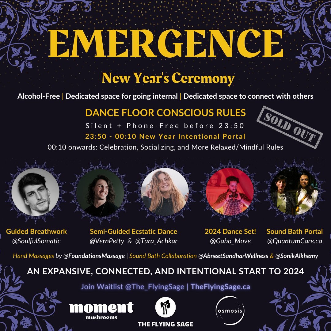 QuantumCareCa's tweet photo. 𝐄𝐌𝐄𝐑𝐆𝐄𝐍𝐂𝐄 🔮
A SOLD OUT expansive new year’s ceremony &amp; celebration designed to facilitate your full expression.

Hosted by The Flying Sage at Conscious Lab, Vancouver, BC.

✨ We look forward to co-creating a memorable portal of light to enter into 2024 together! https://t.co/b2l3eBSKWn