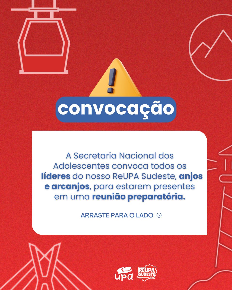 upaoficial's tweet photo. Atenção queridos líderes do nosso ReUPA Sudeste!! ⚠️

Nesta quarta-feira (03/01), às 21h, será realizada uma reunião importante de preparação para o nosso evento, na qual TODOS devem estar presentes. 

Esperamos vocês lá! ❤️🫡 https://t.co/1wDKeIufX9