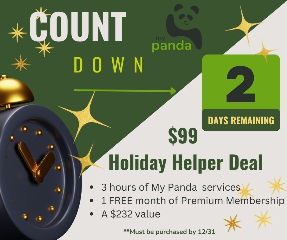 🚨 Only 2 Days Left - Make Your New Year's Celebration Shine! 🎉
🐼 Just $99 for Peace of Mind.

⏰ Hurry, offer ends in 2 days! Let My Panda elevate your New Year's celebration and ease into 2024 with joy.

Purchase here: buff.ly/3LNUwEl 
 #LiberationThrough Delegation