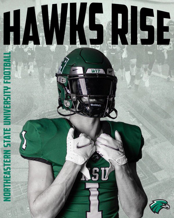 NSU_Football's tweet photo. “Our Program will be built with Great People and Great Players” @CoachChev6 #HawksRise #Come2TheQuah 🦅🔥🦅🔥🦅🔥 https://t.co/HBDMLxU5sZ