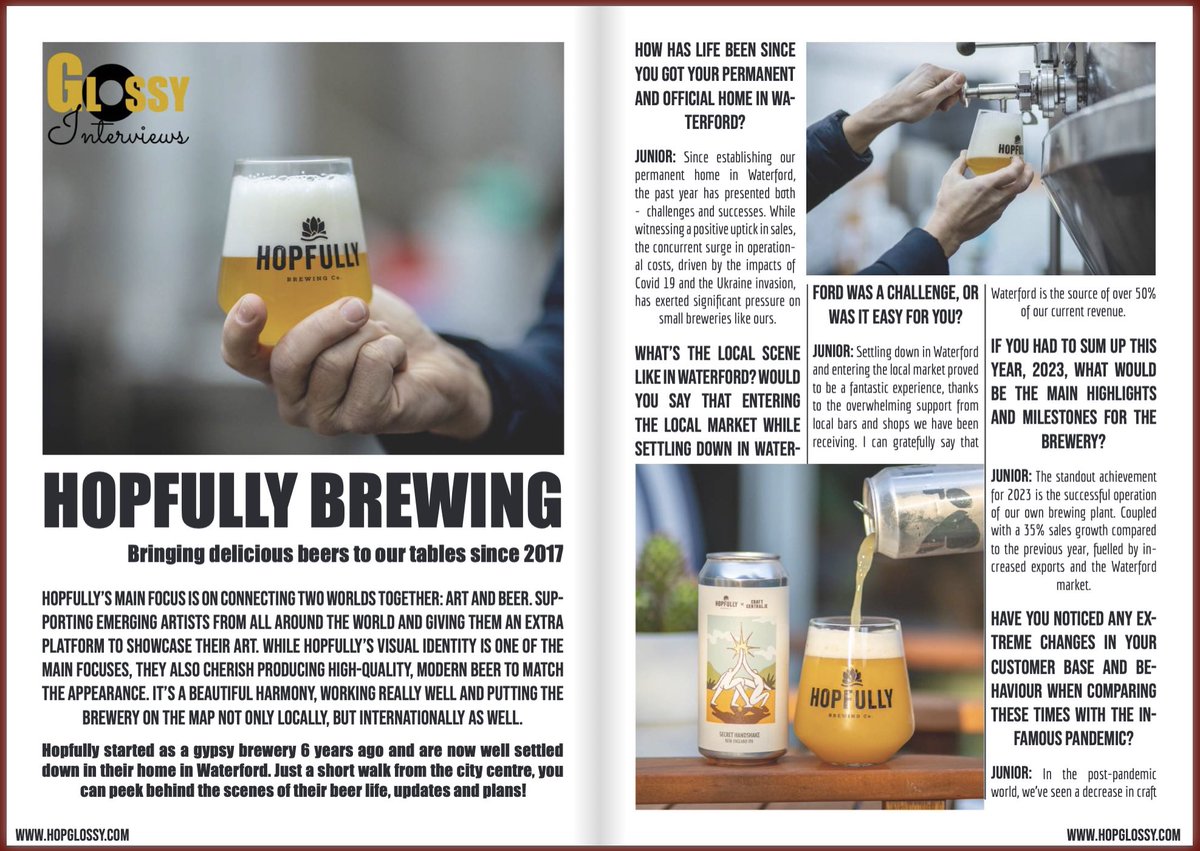 HopGlossy's tweet photo. GLOSSY INTERVIEW || HOPFULLY BREWING

In the latest Hop Glossy we looked closely at @hopfullybrewing 👀
Read about their milestones, proudest moments of this year and dreams and goals for the next one! 💚

⬇️
https://t.co/ZAV2oaTLWY https://t.co/Jri3YZfwaR