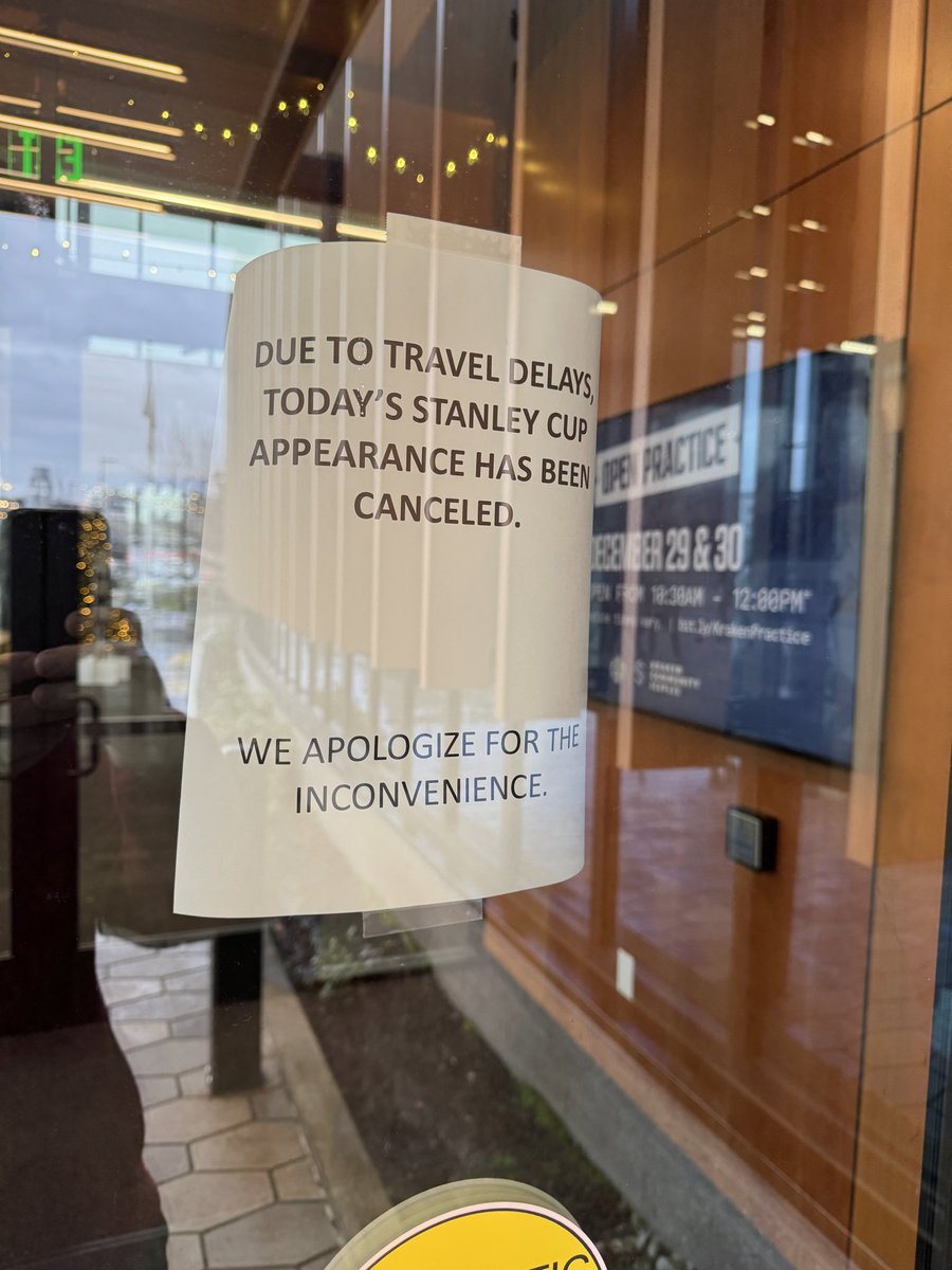 roballred's tweet image. #SeaKraken no stanely cup at the iceplex today, heads up.