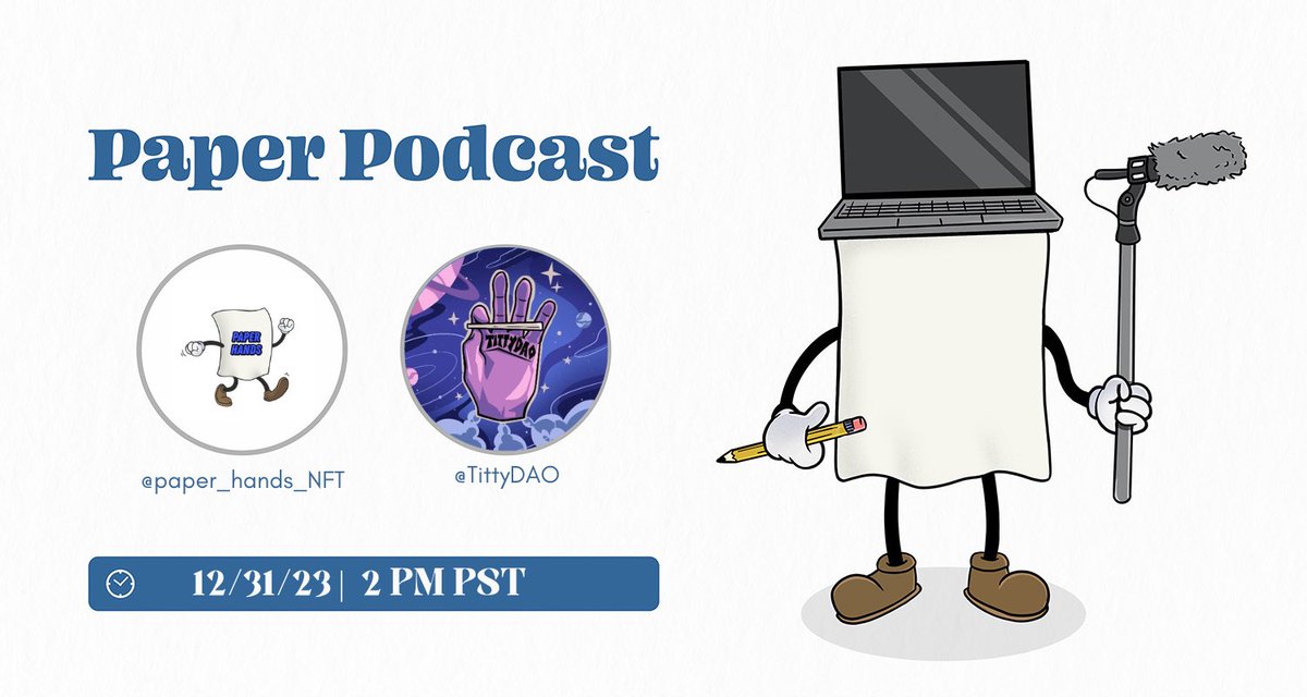 No nudity but happy to announce @TittyDAO will be hopping on the Paper Podcast!

Learn more about <a href="/atitty/"></a>, their upcoming PFP’s, Phase 3, and $PALM 🔥

Will be giving some goodies to listeners 🎁

x.com/i/spaces/1eaKb…