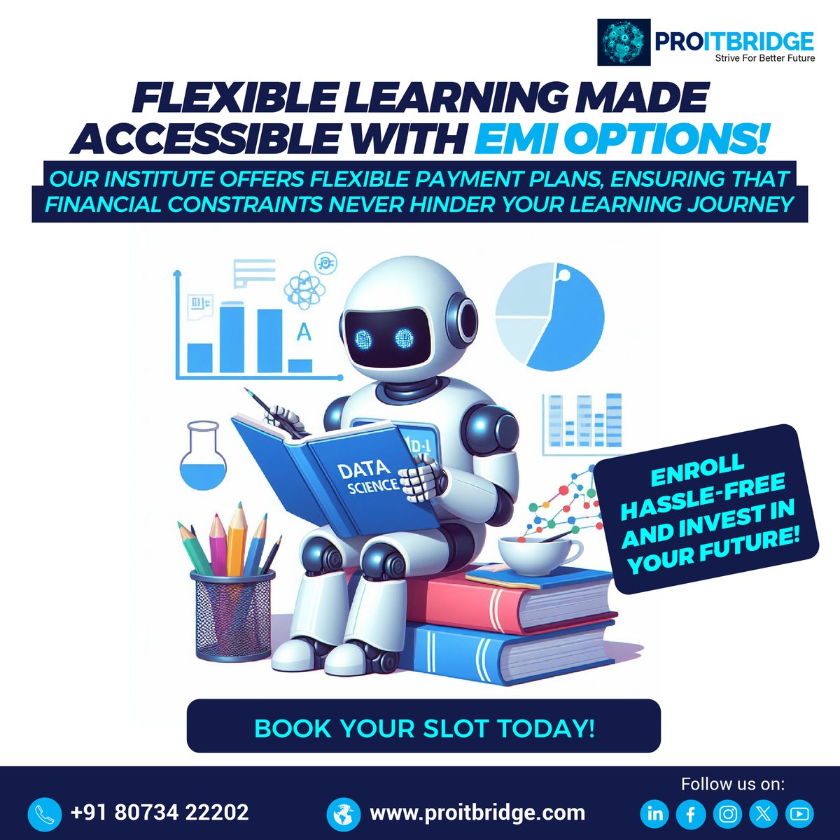 proitbridge's tweet photo. We understand the importance of accessibility in education. Our flexible EMI options enable students to enroll in our Data Science programs without worrying about immediate financial burdens. Join us and start your learning journey stress-free!

✅Book your Free Demo https://t.co/PKzoptyBh4