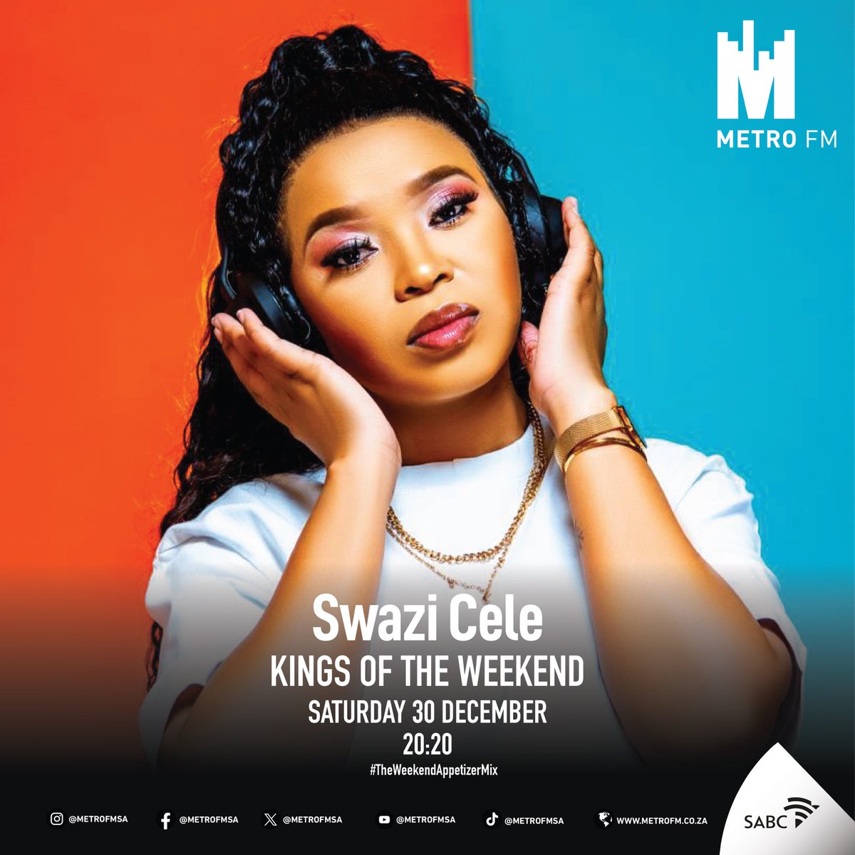 METROFMSA's tweet photo. The Queen of Classic House @Swazi_Cele is taking us down memory lane  tonight on #TheWeekendAppetizer mix. Tune in and find out why bow down to her!
#KingsOfTheWeekendRadio @sphectacula @djnaves https://t.co/t1zOcawAd4