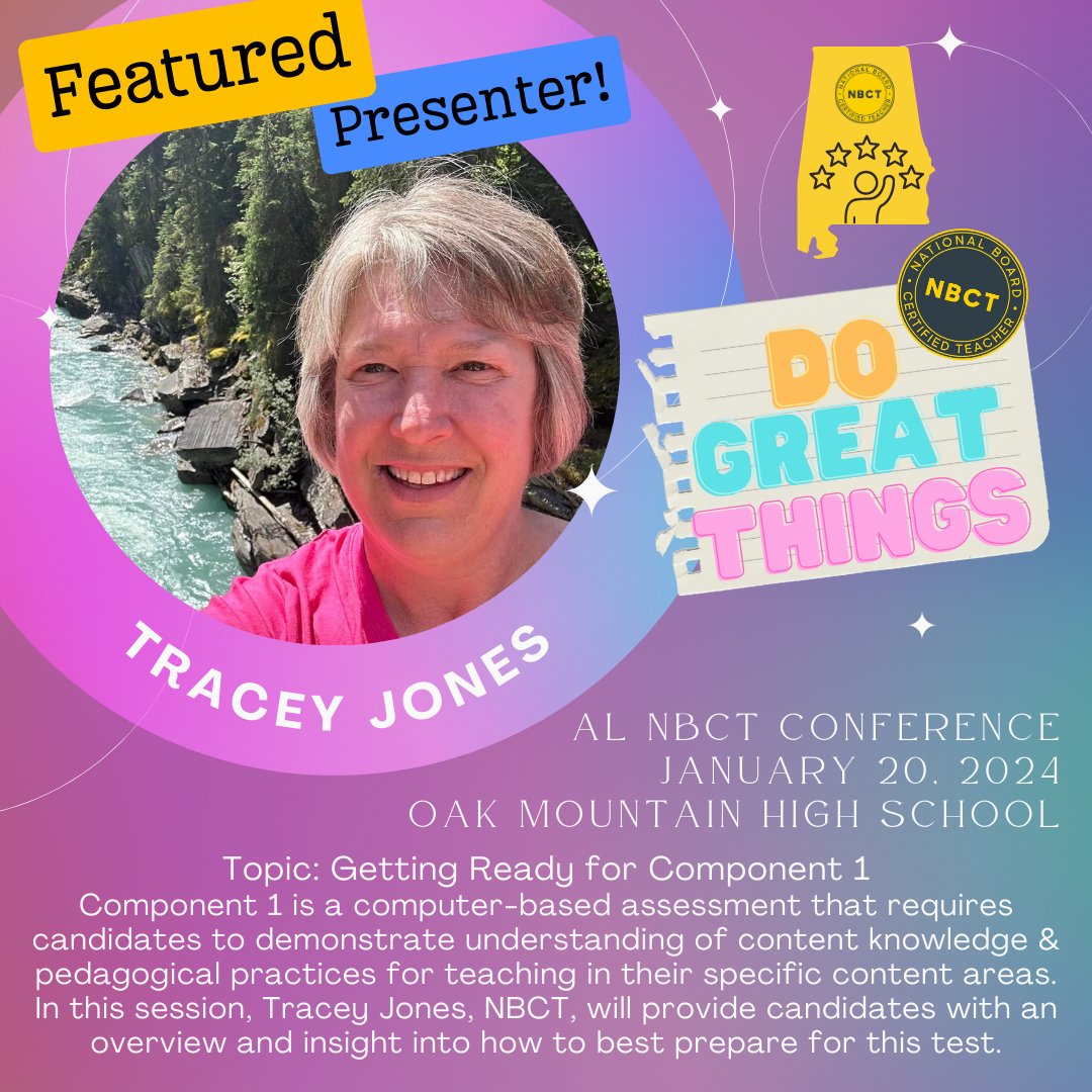 alnbctnetwork's tweet image. We are excited to offer multiple sessions from accomplished teachers who are paying it forward to help #NB2B and #MOC candidates! Thank you for offering your expertise! Register now for the #ALNBCT Conference at bit.ly/alnbct2024 @NBPTS #NBCTstrong @AlabamaAchieves