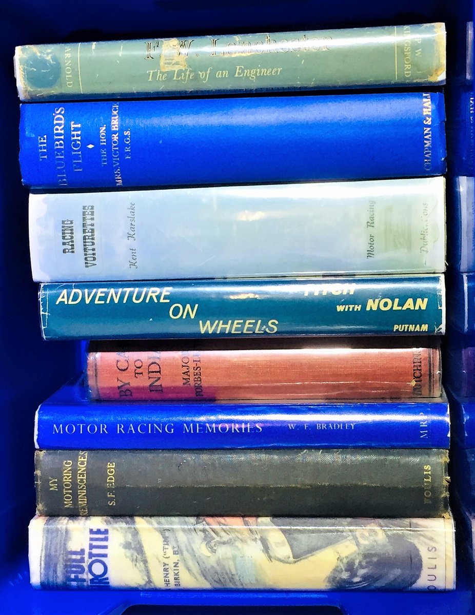 SimonLewisBooks's tweet image. Some of the rarer titles just in. Mostly car related,one aviation. Note FULL THROTTLE and RACING VOITURETTES both copy jackets. Bargains to be had here before these get listed on website Message, comment, email questions #aviationbook #lanchester #LeMans24 #brooklands #carbooks