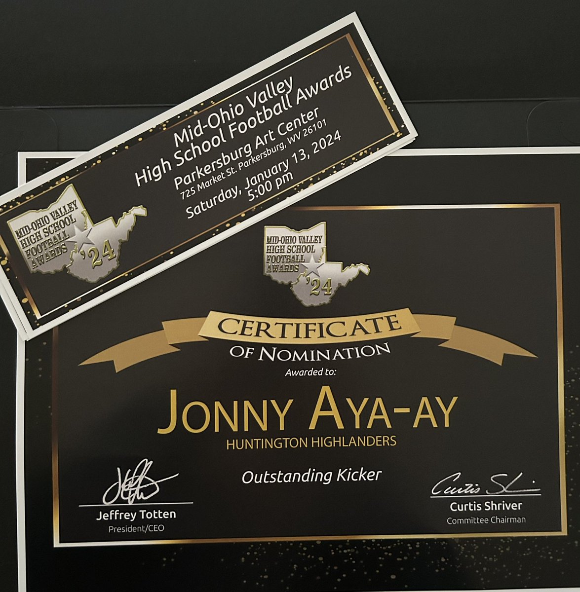 Thank you for the nomination as Outstanding Kicker.