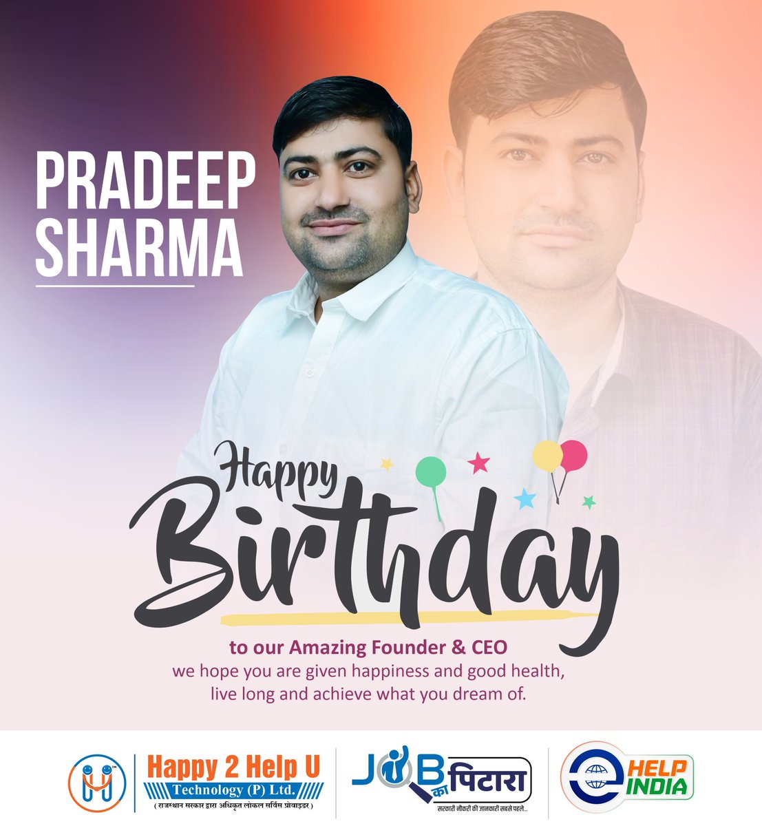 h2hutechnology's tweet photo. #Happy_Birthday to @pradeepemitra  🥳
Amazing Founder &amp; CEO 🎉🎉

we hope you are given happiness and good health, live long and achieve what you dream of.🎊🎊

#HappyBirthday #HappyBirthdaySir #Birthday https://t.co/nI0SdpRV1s
