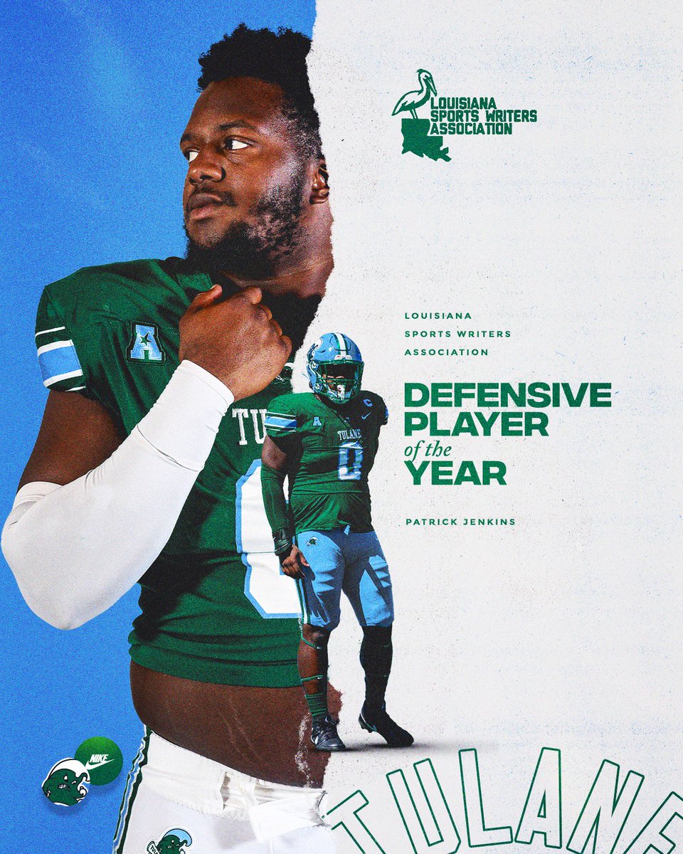 The Best in the Boot in 2023! @lah_pat94 is the 2023 LSWA Defensive Player of the Year! #RollWave | #NOLABuilt