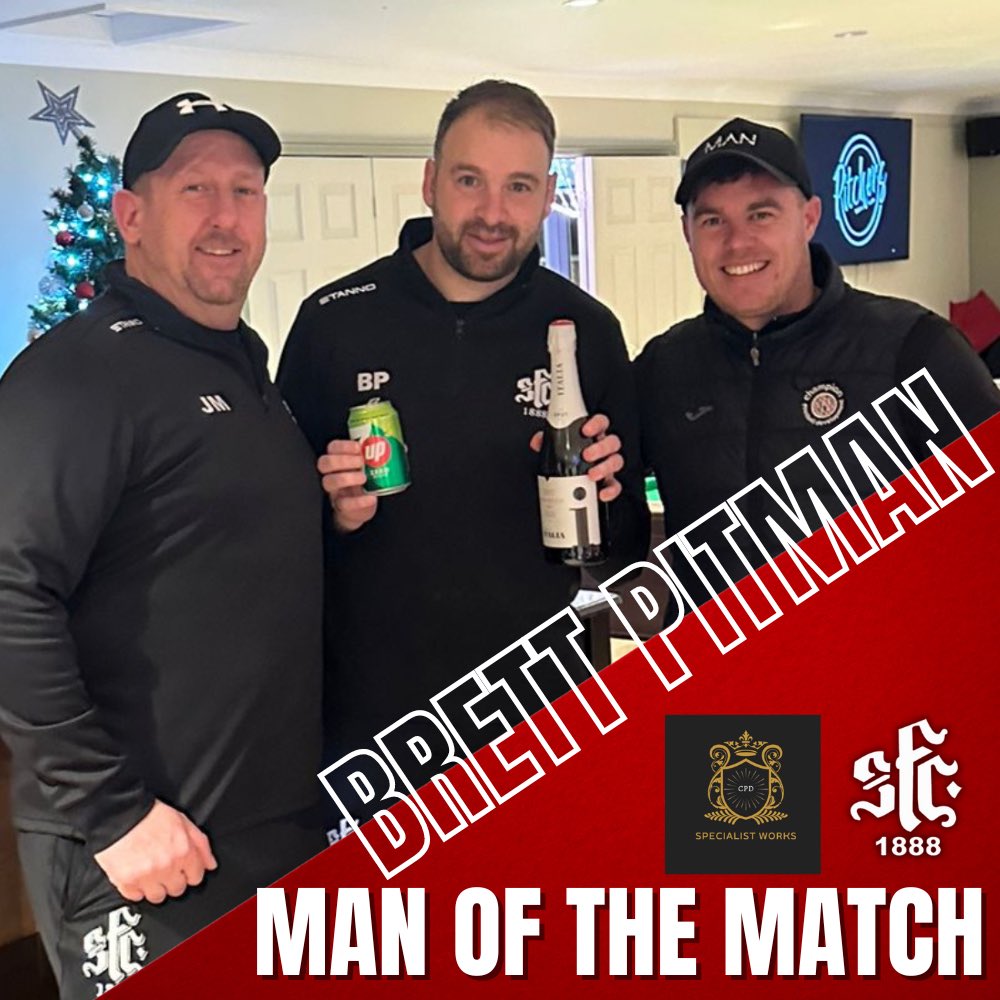 SFC1888's tweet image. 🔥Rockies Man of the Match 🔥

Brett Pitman 🔥sponsored by CPD Specialist Works. 

Here he is Receiving his Man of the match award from management team Jim Milligan &amp;amp; Luke Burbidge

Not forgetting his can of 7️⃣ up 😂