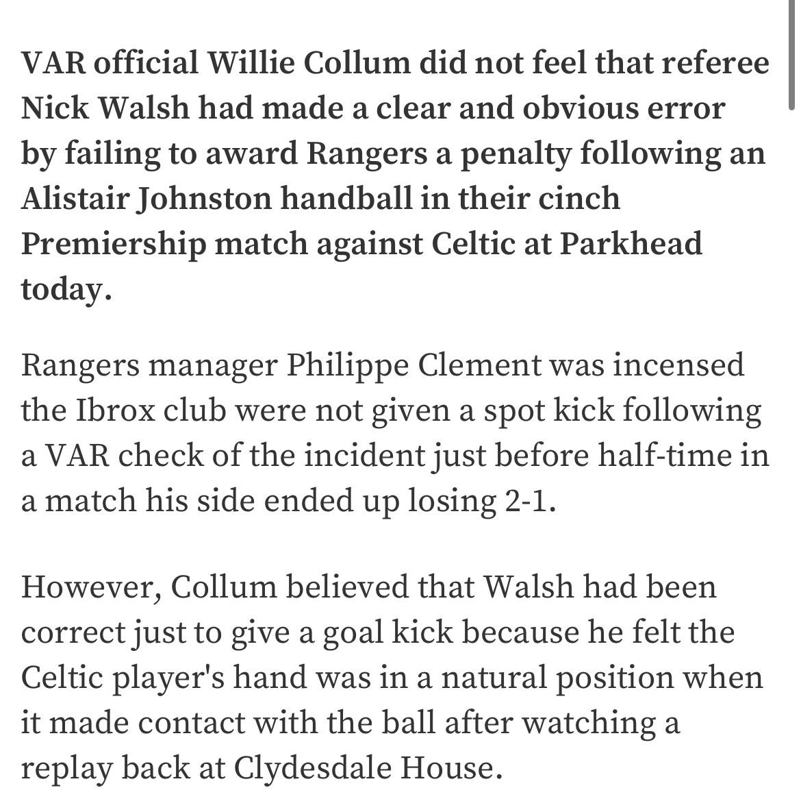 So where did all this offside nonsense come from then?

He’s lied pure and simple when he’s realised everyone with working eyes knew it was a penalty.

He can’t continue as an official.