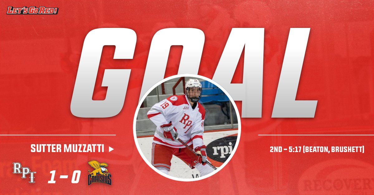 FROM THE 🚪 STEP! Sutter Muzzatti puts one home on the power play, and the Engineers go ahead in the second period! #LetsGoRed 🔴 #HailToThee