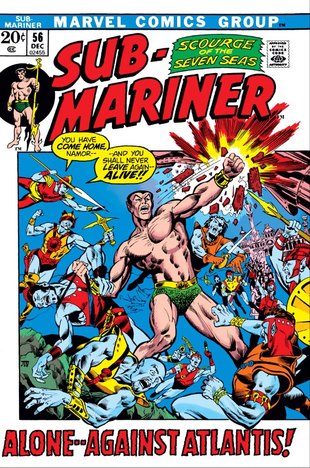 MarvelADay's tweet photo. Sub-Mariner #56, 1972. #MarvelADay #SM56
“Atlantis, Mon Amour!”
Script: Mike Friedrich
Plot &amp; Art: Dan Adkins
Cover: Alan Weiss with Marie Severin https://t.co/Cm9SON1wAC