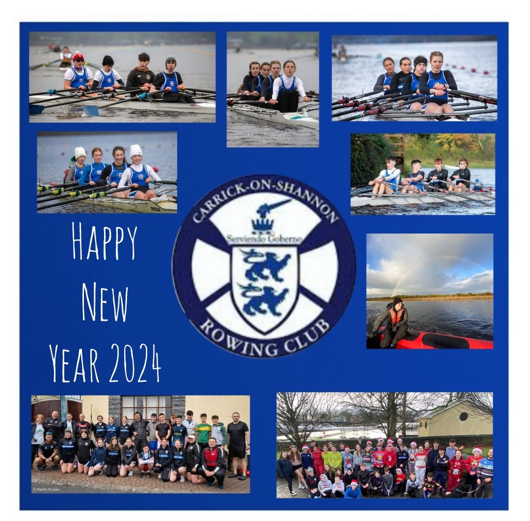 Best wishes for #2024 from everyone at @Carrickrc. Thanks to all our #Coaches, #Committee, #Organisers at the club for all you do for us every day, week and year. Thanks to all our supporters, patrons and sponsors. #Rowing #Leitrim #Ireland