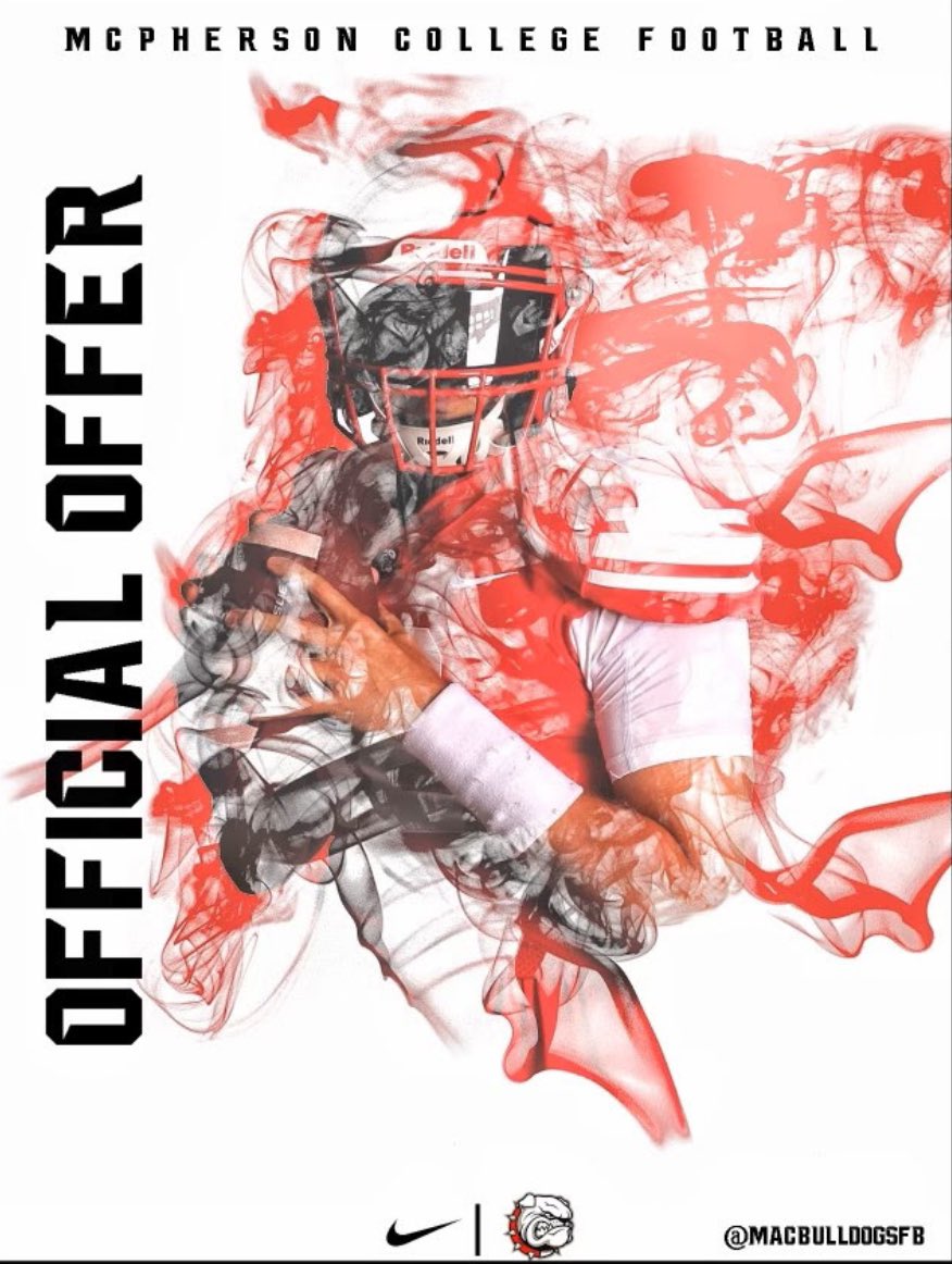 After my evaluation I am blessed to receive an offer from <a href="/Mac_College/">McPherson College</a> 
<a href="/CoachCPrestidge/">Clif Prestidge 🏴‍☠️</a> <a href="/CasadyAthletics/">Casady Athletics</a> <a href="/CasadyFootball/">Casady Cyclones Football</a>