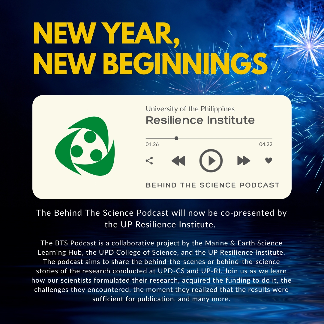 pcmflores19's tweet photo. New year, new beginnings.

The #BehindTheSciencePodcast will now be co-presented by the UP Resilience Institute. https://t.co/SBhLXhOb0f