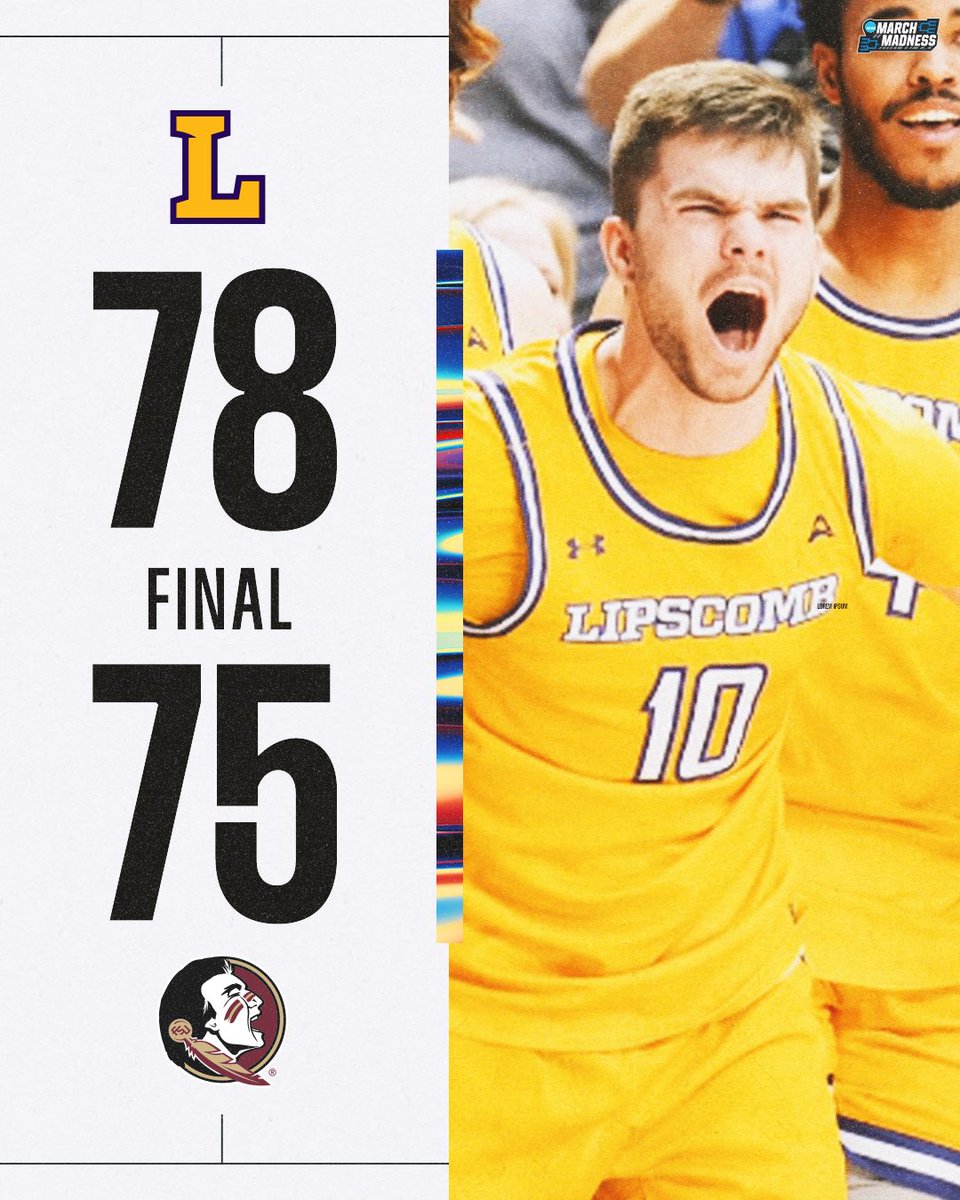 LIPSCOMB HANGS ON TO THE UPSET 😳 The Bisons survive a late push from Florida State to snag the win in Tallahassee 🦬
