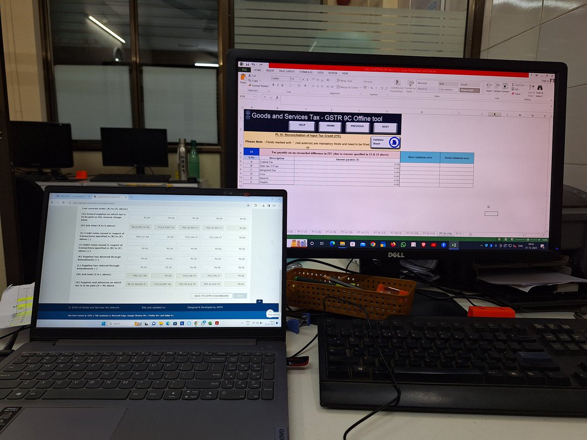 KumawatArchana's tweet photo. #gst #gstr9 #gstr9c #gstreturns #gstduedates 12:46 am in office on 31st Dec 23, CA's ka 31st Dec celebration thoda casual hai  🙇‍♀️😅 https://t.co/06dsO5NPzC