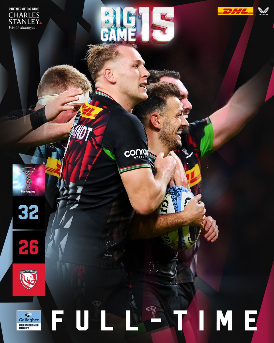 Harlequins's tweet photo. Big Game. Big Win 🤩

#COYQ #HARvGLO #BigGame15 @_CharlesStanley https://t.co/dahlREBbXp