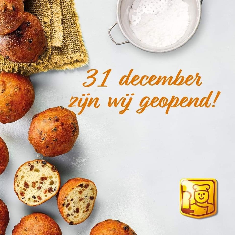 Nog geen oliebollen gescoord? 

Geen paniek wij bakken morgen wederom heerlijke verse oliebollen, appelflappen, appelbeignets en appelbollen. 

Onze winkel aan de Vleesmarkt en de kraam bij de Greiden is morgen geopend vanaf 9:00 uur.